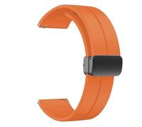 diloy Cinturino BR45 - Silicone con chiusura magnetica - Compatibile smartwatch - 20mm 22mm - Rilascio rapido, elegante e flessibile Arancia 22mm