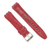 diloy Cinturino orologio in pelle compatibile con Swatch Irony e Scuba Pelle incisa Coccodrillo Alligatore 21-23mm Ref 328 Bordeaux 21mm