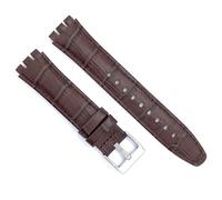 diloy Cinturino orologio in pelle compatibile con Swatch Irony e Scuba Pelle incisa Coccodrillo Alligatore 21-23mm Ref 328 Marrone Scuro 21mm