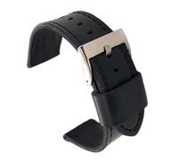 diloy Cinturino orologio microfibra vegana piatto - Cruelty Free - Stile sportivo casual - Nero marrone rosso blu bianco - Misure 18mm 20mm 22mm 24mm 415 Nero 20mm