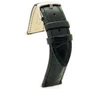 diloy Cinturino orologio pelle stampata coccodrillo semi imbottito - Stile elegante e premium - 18mm 20mm 22mm 424 Nero 18mm