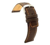 diloy Cinturino pelle vitello forata stile rally racing Cucitura colorata a contrasto - Sportivo per orologio - Misure 18mm 20mm 22mm 24mm Nero, marrone, rosso, blu navy 367 Marrone Scuro 20mm