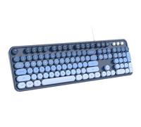 Dilter Tastiera cablata, 104 tasti full-size, tastiera USB da ufficio con tastierino numerico, indicatori tappi, supporti pieghevoli per Windows, PC, laptop, desktop (blu marino sfumato)