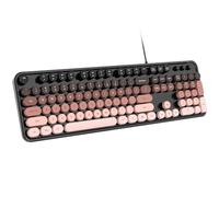 Dilter Tastiera per computer cablata, tastiera USB full-size con tasti rotondi e tastiera numerica, plug-and-play per Windows 7 8 10 11, PC, laptop, desktop, casa, ufficio