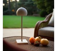 DILUMEN Lampada da tavolo a LED dimmerabile, a batteria, per ristorante, bianco neutro, 4000 K, senza fili, ricaricabile, USB-C, senza fili, in alluminio, per interni ed esterni (beige)