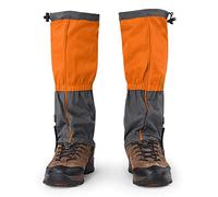 Dilwe 1 Paio di Ghette per Le Gambe da Esterno Ghette Antivento Impermeabili per Scarponi da Neve per Escursionismo, Camminata, Escursionismo, Campeggio, Arrampicata, Caccia, Pesca(Arancia)