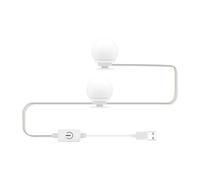 Dilwe 2 Pezzi Specchio Luce Anteriore, Luci di vanità a LED con 3 Temperature di Colore e Infinito Digma (2 lampadine)