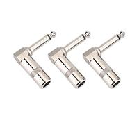 Dilwe 3 Pezzi Connettore per Cavo per Chitarra, 6,3 mm 1/4 Pollici L Tipo Strumento Audio Microfono Connettore per Cavo Jack Angolato