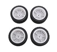 Dilwe 4pcs 1/10 RC Rally Auto Tyres Set Set, Bordo Ruota per Pneumatici per Labirinti per Auto RC in Plastica Anti -slip da 70 Mm per TT01 XV02 (WHITE)