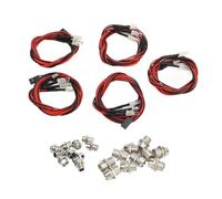 Dilwe 5 Luci LED per Auto RC, Kit Luci RC Luminosità Luce LED per Auto RC 2 Perline Lampada a Luce Bianca da 5 Mm 2 Perline Lampada a Luce Rossa da 3 Mm Kit Luce