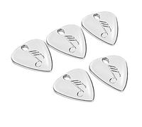 Dilwe - 5 plettri in metallo per chitarra chitarra elettrica, ukulele, Argento