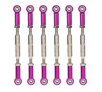 Dilwe 6 Pezzi di Aste di Spinta Regolabili in Lega di Alluminio, Accessori per il Collegamento Dell'asta del Tenditore con 5 Colori, per L'aggiornamento della Serie di Auto RC (PURPLE)