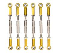 Dilwe 6 Pezzi di Aste di Spinta Regolabili in Lega di Alluminio, Accessori per il Collegamento Dell'asta del Tenditore con 5 Colori, per L'aggiornamento della Serie di Auto RC (GOLD)