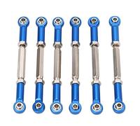 Dilwe 6 Pezzi di Aste di Spinta Regolabili in Lega di Alluminio, Accessori per il Collegamento Dell'asta del Tenditore con 5 Colori, per L'aggiornamento della Serie di Auto RC (BLUE)