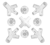 Dilwe Accessori per Gazebo, 9 Pezzi di Ricambio per Tende in Plastica per Tenda per Gazebo 3x3m 4 Connettori Angolari 1 Connettore Centrale per Tetto 4 Piedi Kit di Sostituzione Durevole e (WHITE)