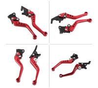 Dilwe Accessori per Moto, Leva Freno in Alluminio più Maniglie Frizione, qualità Lavorata a CNC per Motociclette GY6 CG125 (rosso)