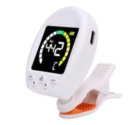 Dilwe Accordatore Metronomo Multifunzionale con Morsetto Rotante, Precisione per più Strumenti, Pad in Silicone Antiscivolo, reattività Facile e Veloce, Gamma di Accordatura 30-280 Bpm, (WHITE)