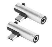 Dilwe Adattatore da Tipo C a 3,5 mm da 2 pezzi, adattatore jack per cuffie caricabatterie USB 2 in 1, adattatore distributore per cuffie piegato liberamente per telefoni di tipo C,