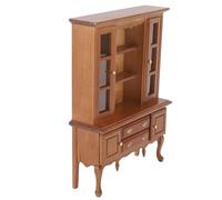 Dilwe Armadio in Legno in Miniatura, Libreria con Dettagli Realistici per la Decorazione della Scena della Casa delle Bambole, Accessorio per Mobili della Casa delle Bambole per Giardini in