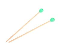 Dilwe Bacchette Marimba 1 Paio, Testa di Lana e Manici in Legno di Faggio per Giocatore Marimba Intermedio(Verde)