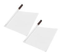 Dilwe Bandiere per Arbitro, 2 Pezzi Bandiera per Guardalinee Sportiva con Asta in Acciaio Inossidabile con Comoda Impugnatura in Spugna, per Competizioni di Calcio su Pista e Sul Campo (WHITE)