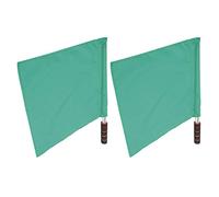 Dilwe Bandiere per Arbitro, 2 Pezzi Bandiera per Guardalinee Sportiva con Asta in Acciaio Inossidabile con Comoda Impugnatura in Spugna, per Competizioni di Calcio su Pista e Sul Campo (GREEN)