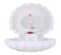 Dilwe Baule Musicale per Bambini con Figura Danzante, Melodie (WHITE) | Organizer per ricordi, a forma di conchiglia con luci colorate, piccolo contenitore per tesori per la cameretta delle ragazze