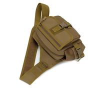 Dilwe Borsa a Tracolla da Pesca, Borsa a Tracolla Sul Petto con Scomparti Multipli Pannello Posteriore Imbottito in Rete, per Scatole per Attrezzatura Ganci Accessori Attrezzatura da (BROWN)