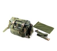 Dilwe Borsa per attrezzatura da pesca, tasche multiple e di sospensione, borsa a tracolla in vita, realizzata in tessuto di poliestere per pescatori e appassionati di attività all'aperto