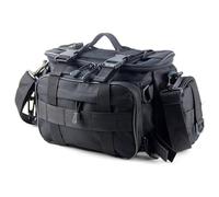 Dilwe Borsa per attrezzatura da pesca, tasche multiple e di sospensione, borsa a tracolla in vita, realizzata in tessuto di poliestere per pescatori e appassionati di attività all'aperto