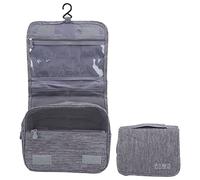 Dilwe Borsa per Cosmetici, Custodia per Cosmetici da Viaggio di Grande capacità con Design Pieghevole e Scomparti Multipli, da Appendere Alla Porta del Bagno o All'asta della Doccia (GRAY)