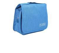 Dilwe Borsa per Cosmetici, Custodia per Cosmetici da Viaggio di Grande capacità con Design Pieghevole e Scomparti Multipli, da Appendere Alla Porta del Bagno o All'asta della Doccia (BLUE)