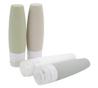 Dilwe Bottiglia da Viaggio in Silicone, Contenitori da Viaggio Comprimibili da 90 Ml a Tenuta Stagna con Apertura Grande con Design a 3 Strati, per Condimenti per Lozioni Shampoo