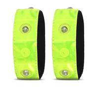Dilwe Bracciale di Sicurezza a LED, 4 LED Super Luminosi Visibili Fino a 200 M, con modalità Flash e Luce Costante, Fascia Elastica e Chiusura Adesiva, per Jogging, Ciclismo, Corsa e (2)