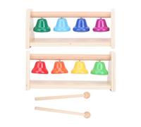 Dilwe Campanello a Mano Strumento Musicale per Bambini a 8 Note con Base in Legno 2 Bacchette per l'illuminazione Musicale dei Bambini e lo Sviluppo della Prima Infanzia