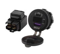 Dilwe Caricabatterie USB per Moto ABS e Metallo PD Ricarica Rapida USB 3.0 DC 12V Resistente all'acqua e Alla Polvere per Motociclisti VersysX300 Dal 2014 Al 2020