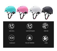 Dilwe Casco da Ciclismo con Luce a LED Casco da Bici PC EPS con Faro Anteriore Ricaricabile Tramite USB e Fanale Posteriore a 3 modalità Regolabile M da 54 a 57 Cm L da 58 a 61 Cm per Ciclismo