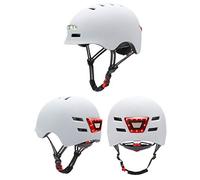 Dilwe Casco da Ciclismo con Luce a LED Casco da Bici PC EPS con Faro Anteriore Ricaricabile Tramite USB e Fanale Posteriore a 3 modalità Regolabile M da 54 a 57 Cm L da 58 a 61 Cm per Ciclismo (BLUE