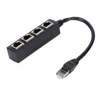 Dilwe Cavo Adattatore Ethernet RJ45, Adattatore Ethernet Cablato da 1 a 4 con Cavo da 1 M, Adattatore Splitter RJ45 Cavo Internet CAT7, Adattatore Cavo di Rete di Estensione