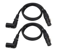 Dilwe Cavo per Altoparlante XLR Ad Angolo Retto da 2 Pezzi, Estensione per Microfono XLR Corta a 3 Pin, Connettore Maschio-femmina, Adattatore per Cavo Microfono (118in)