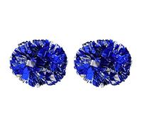 Dilwe Cheerleader Pom Poms, 1 Paio di 8 Colori di plastica di qualità Cheerleader Aerobica Mano Fiore Palla per i Giochi Scuola di Sport Competizione(Argento + Blu)