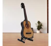 Dilwe Chitarra in Miniatura con Supporto, Ornamento di Musica in Legno da 5,9 Pollici per Decorazioni per la Casa, Replica di Chitarra Mini per la Scrivania e il Display delle Case