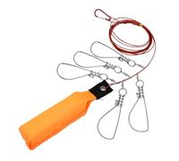 Dilwe Clip per Traversa da Pesca 5 Bottoni a Pressione 11,5FT Blocco per Pesci Vivi, Fune in Acciaio Inossidabile con Galleggiante per la Pesca d'Acqua Dolce in Acqua Salata