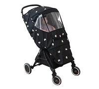 Dilwe Copri Passeggino Impermeabile Antivento con Simpatico Motivo a Orsetto, Ideale per Passeggiate e Viaggi All'aperto, Realizzato in Tessuto Oxford (BLACK)