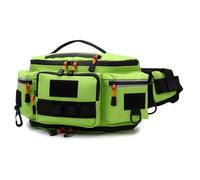 Dilwe da Pesca, Borsa a Tracolla Impermeabile Espandibile con Scomparti Multipli e Ganci Esterni, per Uomo in Bicicletta e Pesca All'aperto (GREEN)