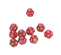 Dilwe Dilwe Set di Dadi Poliedrici, Dadi a 12 Facce con Numeri Trasparenti per l'insegnamento del Gioco, Interattivi da 40 Pezzi per Giochi da Tavolo e Materiale Scolastico (WHITE) (rosso)