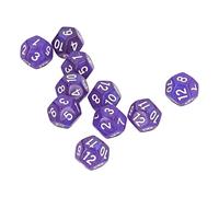 Dilwe Dilwe Set di Dadi Poliedrici, Dadi a 12 Facce con Numeri Trasparenti per l'insegnamento del Gioco, Interattivi da 40 Pezzi per Giochi da Tavolo e Materiale Scolastico (WHITE) (PURPLE)