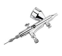 Dilwe Dual Action Gravity Feed Airbrush, 3 Nozzle Sizes, 9cc Cup | Flusso d\'aria e controllo della vernice indipendenti, schemi di spruzzatura da fini ad ampi, pittura su modelli e nail art