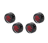 Dilwe E -Gitar -Crylic Skulls Numero 13 Sostituzione del Pulsante di Accessori per Strumenti Musicali, Si Adatta Alla Maggior Parte delle Chitarre, 4pcs (rosso)