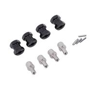 Dilwe Esagonale RC, Prolunga Esagonale Ruota in Ottone da 4 Pezzi da 15 Mm per Cingolato RC SCX10 1/10, con Struttura Estesa per Trazione e stabilità Migliorate (BLACK)